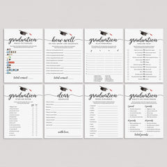 8 Printable Graduation Games Calligraphy by LittleSizzle