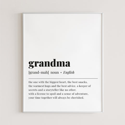 Grandma Definition Print | Gift for Grandmother | Download – LittleSizzle