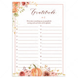 Watercolor Floral Pumpkin Gratitude List Printable by LittleSizzle