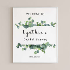 Botanical Bridal Shower Welcome Sign Template