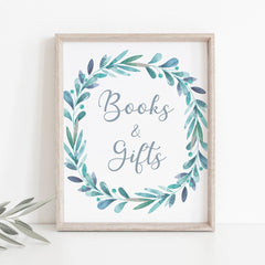 Winter Baby Shower Decorations Books & Gifts Table Sign