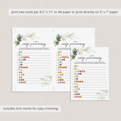 Greenery Bridal Shower Emoji Pictionary Game Printable | Instant ...