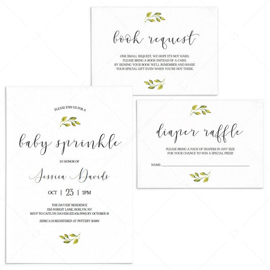 Minimal Baby Sprinkle Invitation Set Templates by LittleSizzle