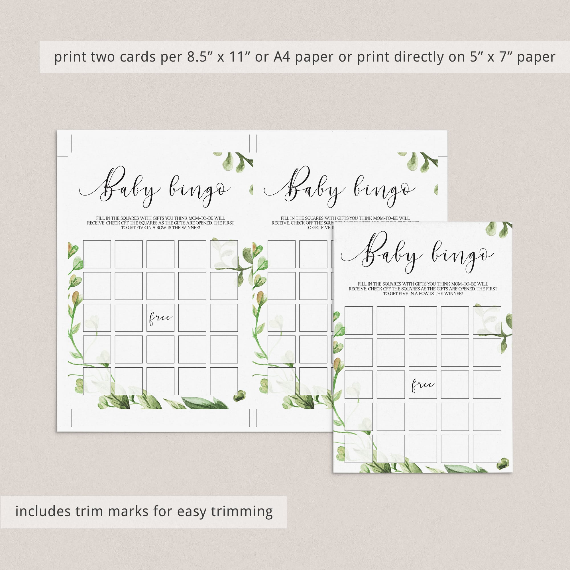 30 prefilled babybingo game cards for gender neutral baby shower party by LittleSizzle