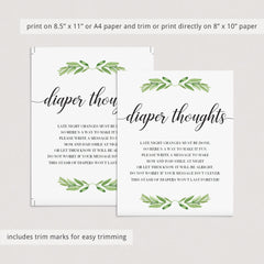 Neutral Shower Late Night Diapers Sign Printable