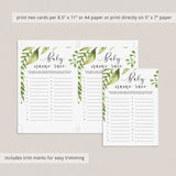 Digital baby shower games instant download green themed by LittleSizzle