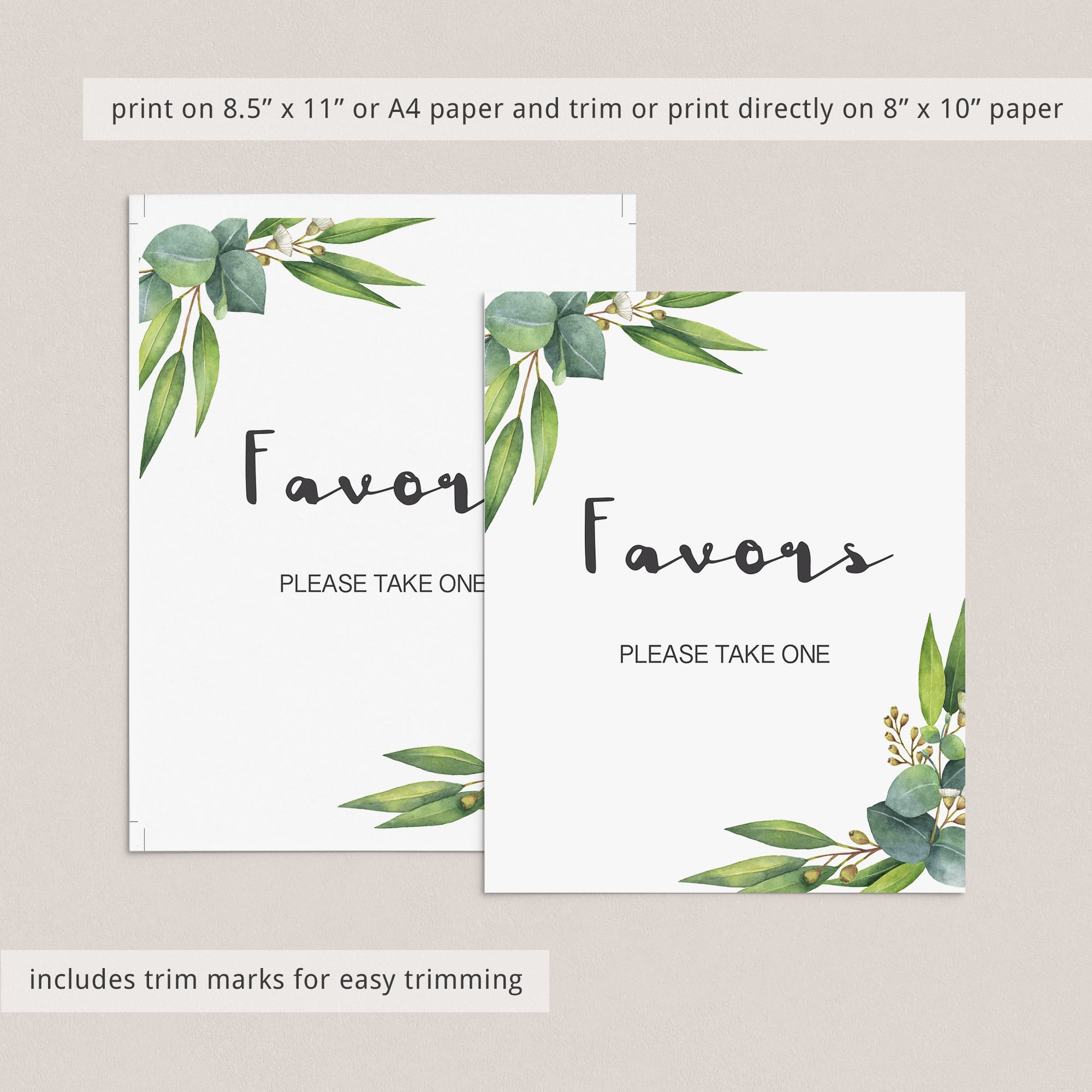 Printable botanical baby shower favors table sign by LittleSizzle