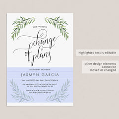 Postponement PDF Template for Baby Shower