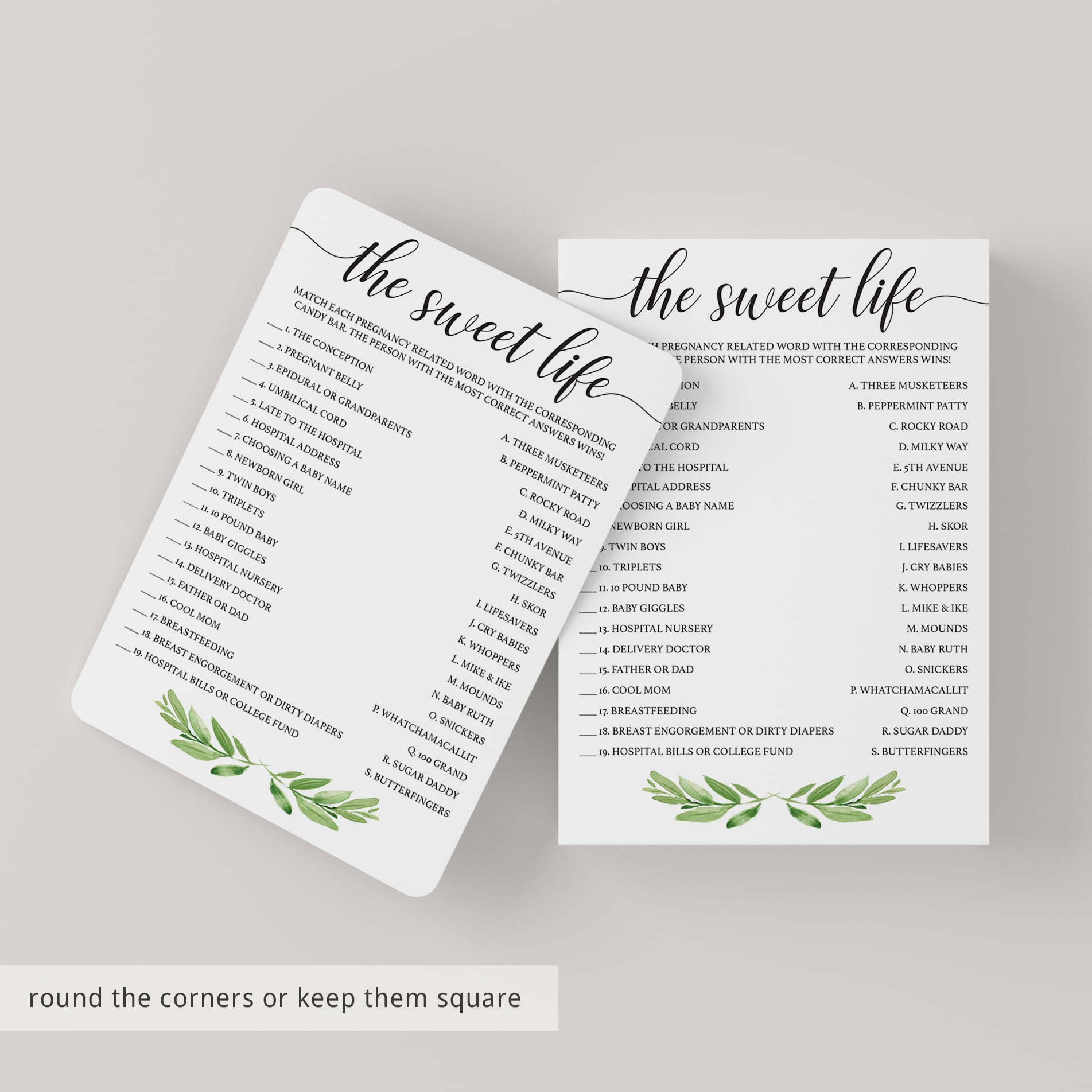 Neutral baby shower game the sweet life by LittleSizzle