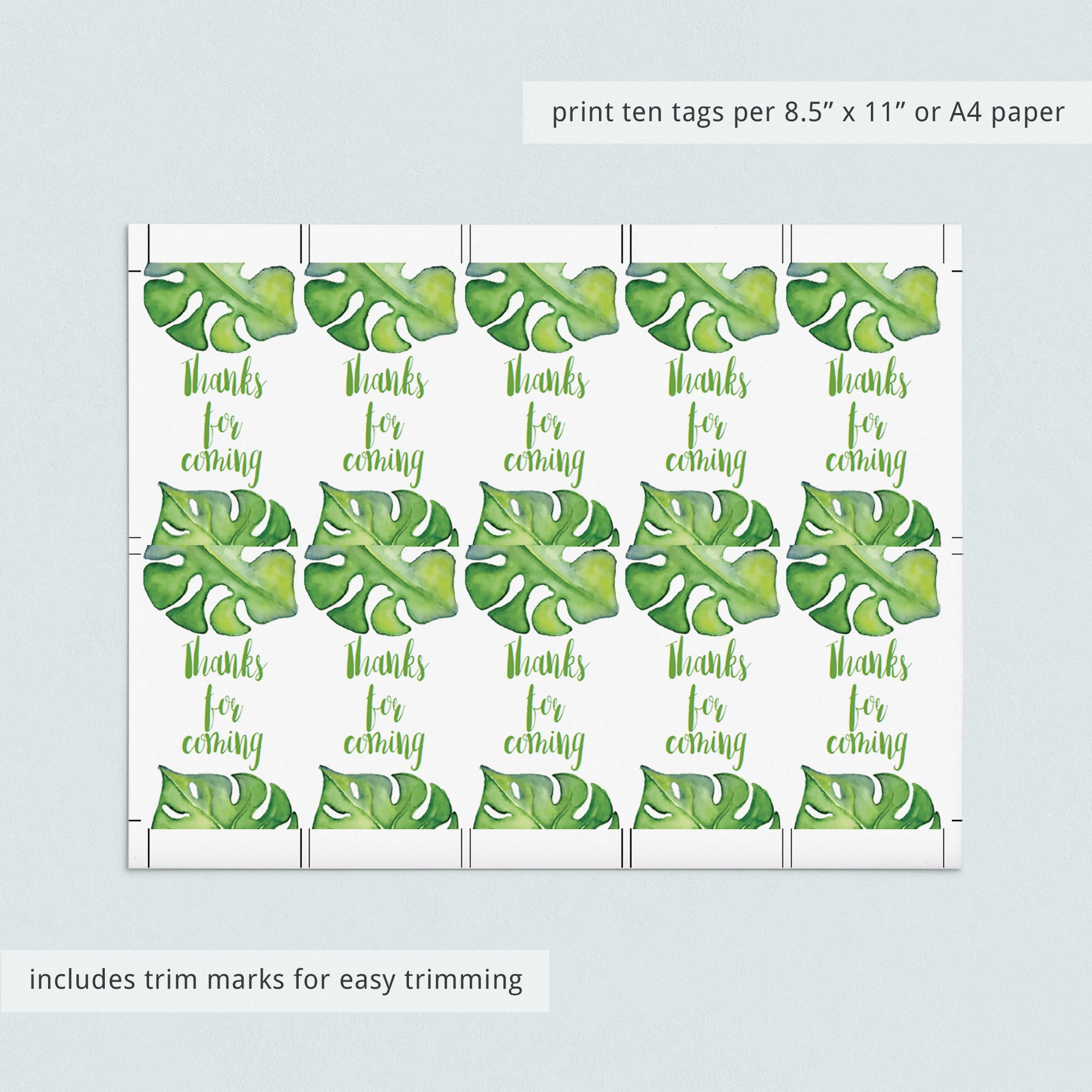 Instant download green leaf tag by LittleSizzle