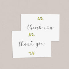 Instant download thank you cards digital files greenery by LittleSizzle
