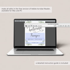 Bridal Shower Sign Bundle Printable Greenery Theme