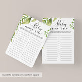 Greenery Baby Name Race Card Printable Baby Shower Game