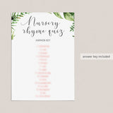 Nursery rhymes game for greenery themed babyshower party by LittleSizzle