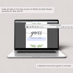 Green foliage baby shower guessing game printable by LittleSizzle