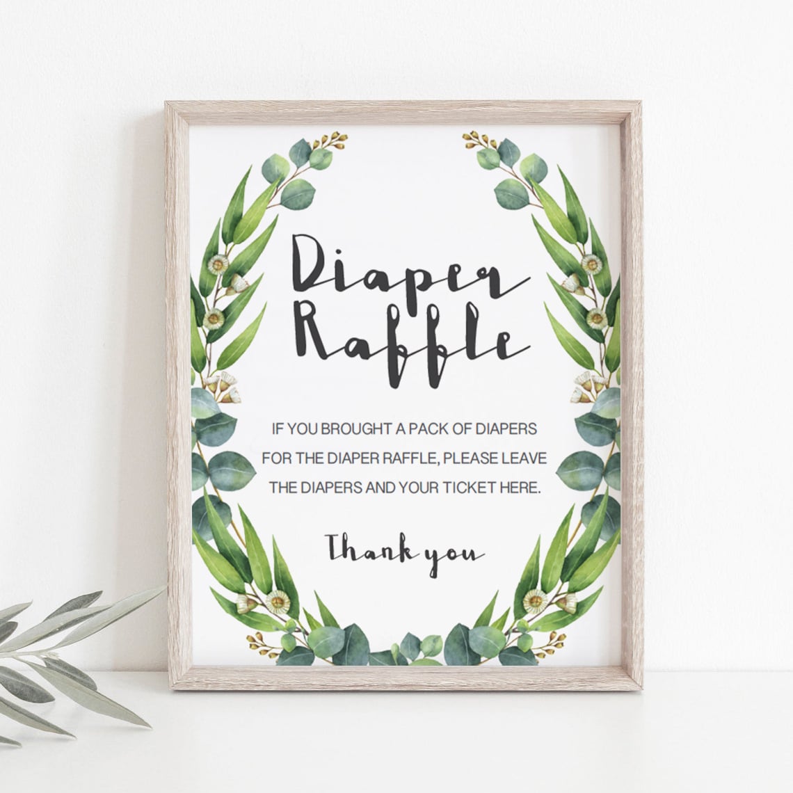Eucalyptus baby shower table top signs decor download by LittleSizzle