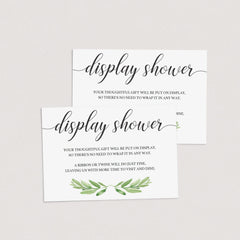 Greenery display shower inserts instant download by LittleSizzle