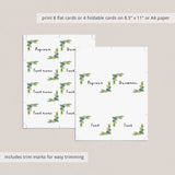 Flat and folded table cards printable by LittleSizzle