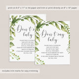 Green watercolor baby shower decorations printables by LittleSizzle