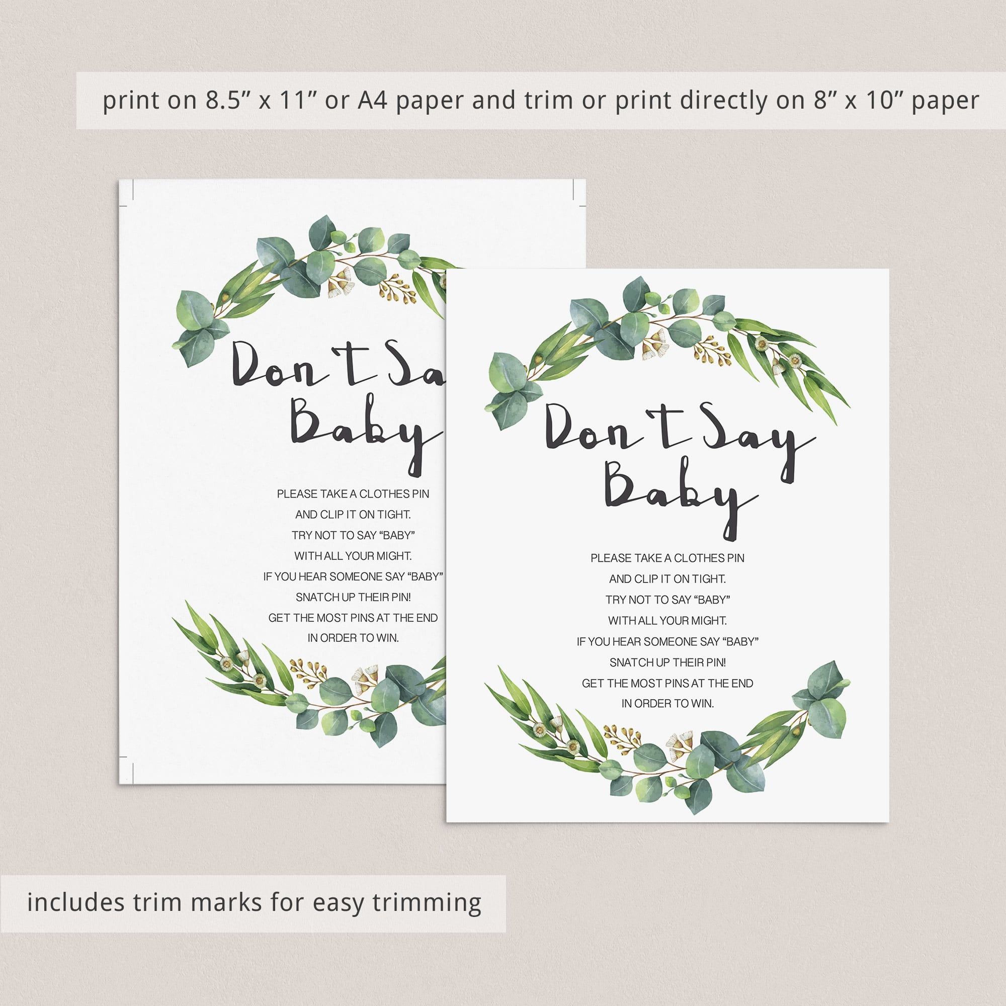 Baby shower table decor gender neutral greenery themed by LittleSizzle