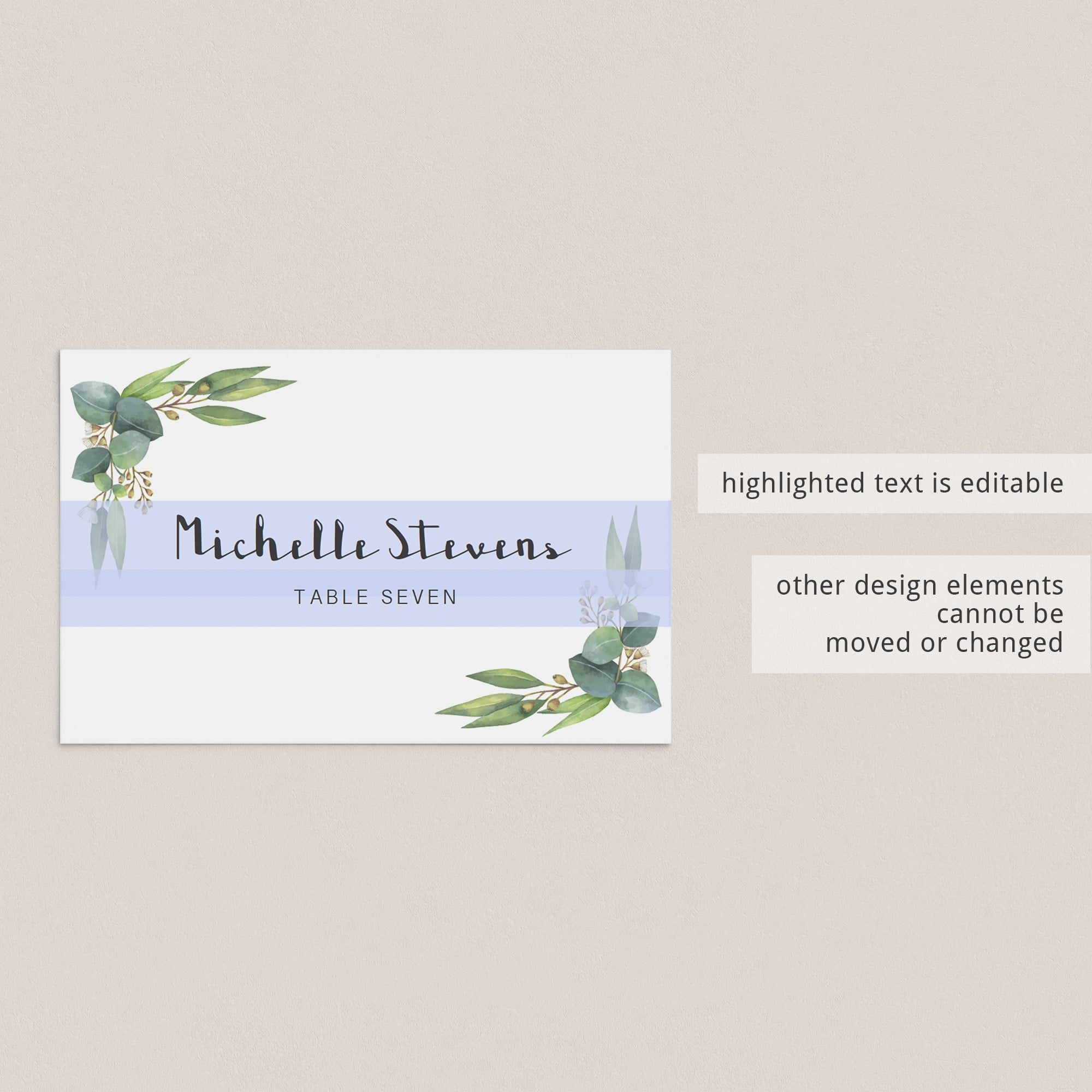 greenery party place cards for big events