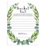 Printable Bucket List for Baby Cards with Green Wreath by LittleSizzle