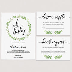 Greenery Baby Shower Invitation Set Download by LittleSizzle