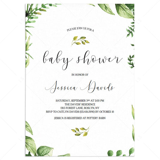 Garden themed baby shower invitation by LittleSizzle