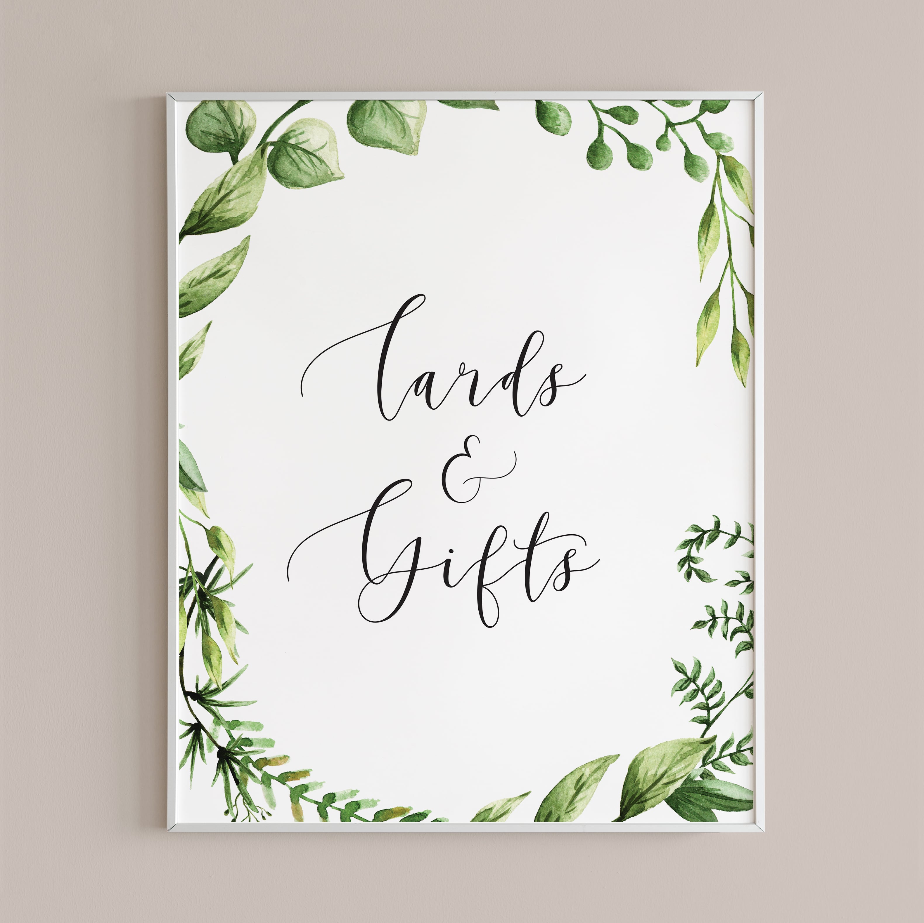 Green cards and gifts table sign printable digital files by LittleSizzle