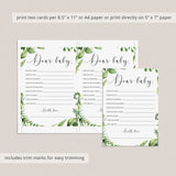 Baby Shower Printable Game Pack Watercolor Greenery