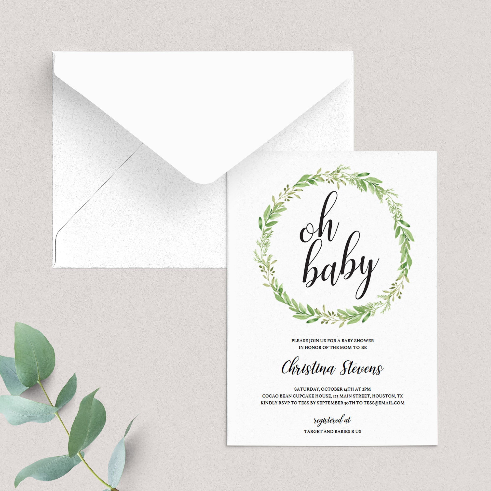 Oh Baby Baby Shower Invitation Template by LittleSizzle