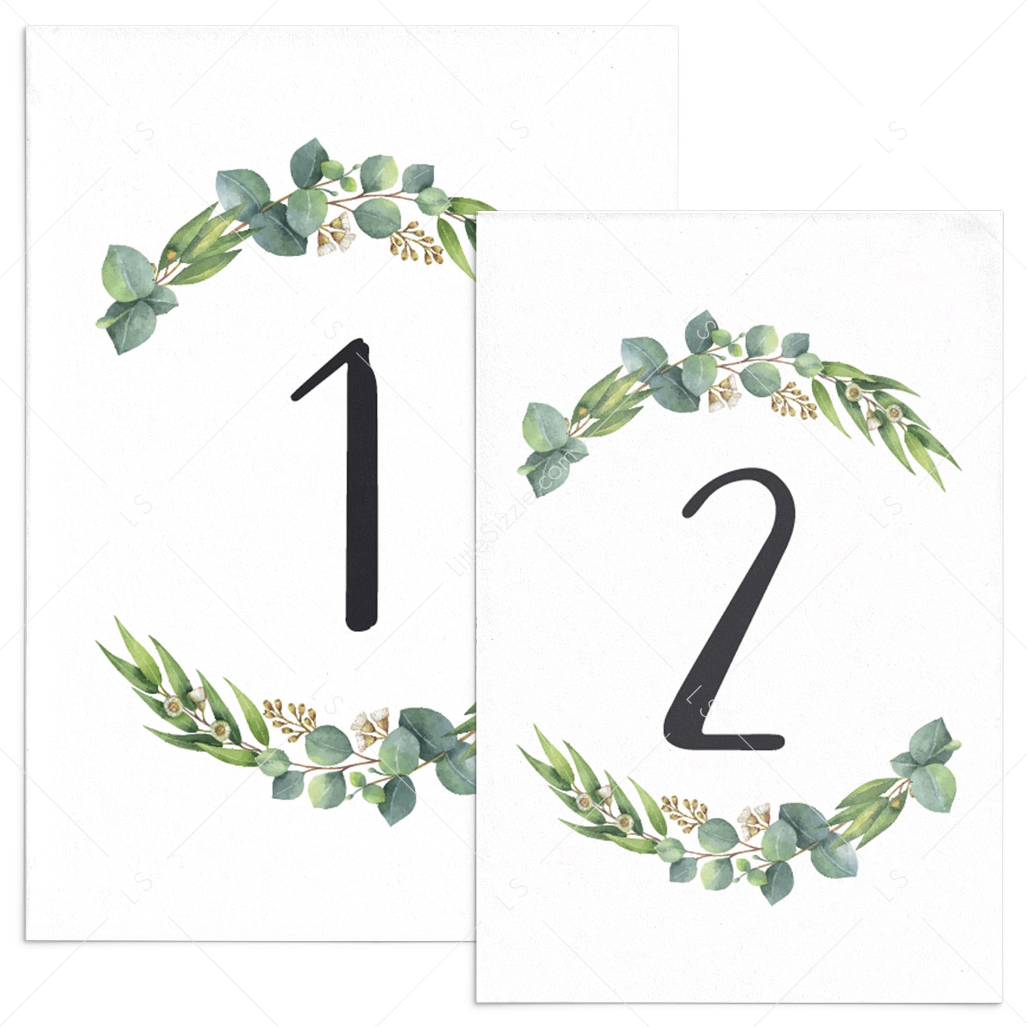 Botanical table numbers template by LittleSizzle