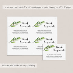 Gender Neutral Book Request Card Printable