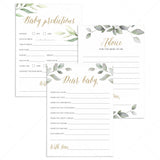 Gold and Greenery baby shower games printable by LittleSizzle
