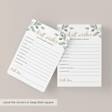 Elegant Wedding Well Wishes And Advice Cards Printable