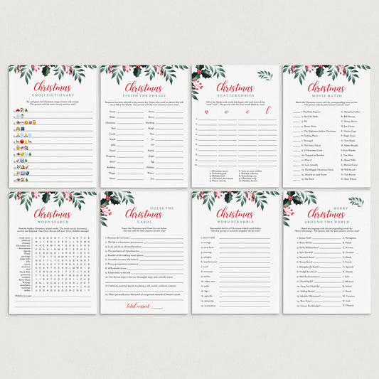 Printable Christmas Games Bundle for Family by LittleSizzle