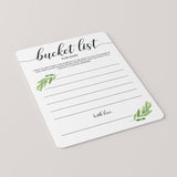Green leaf baby bucket list cards template by LittleSizzle