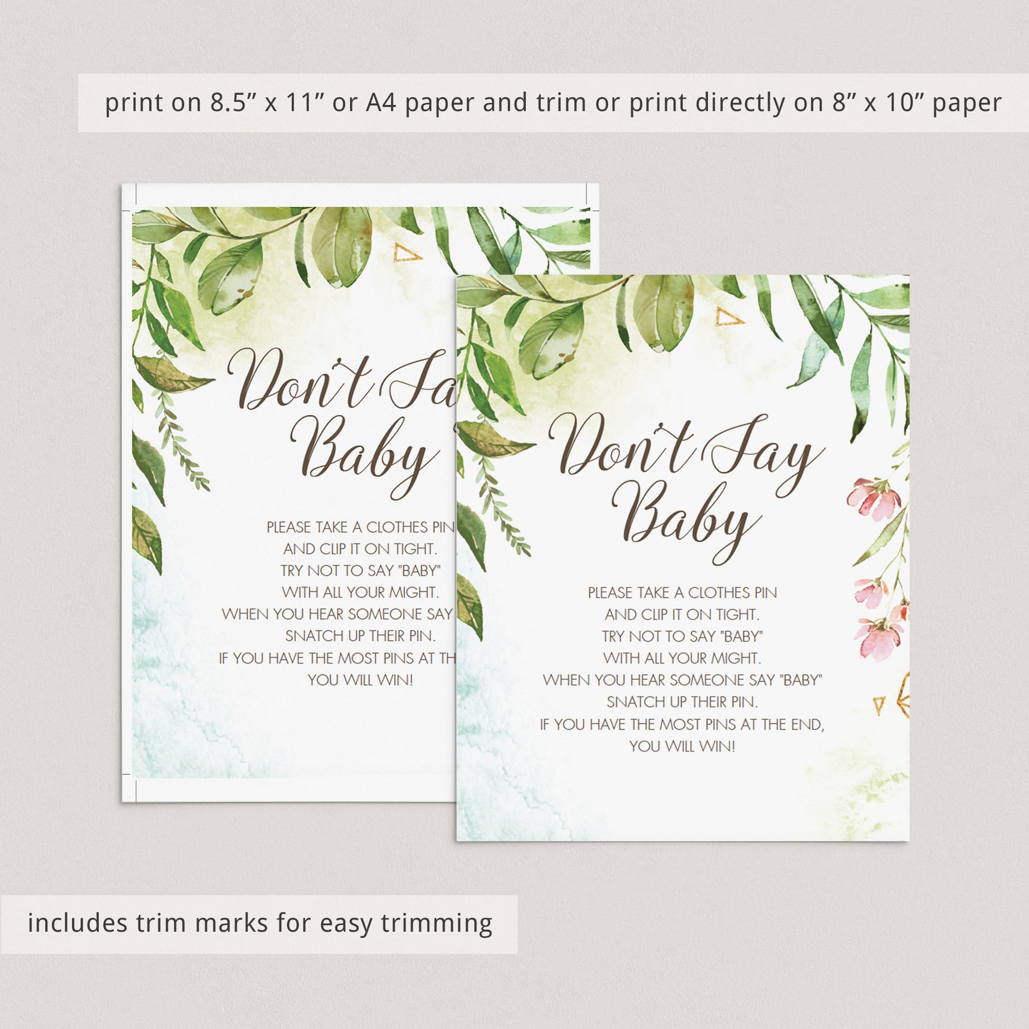 Printable DIY baby shower activities by LittleSizzle