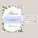 Editable baby shower decor advice table corner template by LittleSizzle