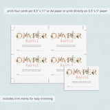 Editable diaper raffle tickets for modern themed baby shower by LittleSizzle
