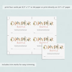Editable diaper raffle tickets for modern themed baby shower by LittleSizzle