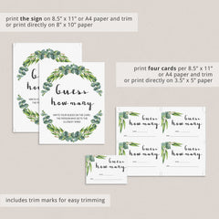 Guess how many baby shower game botanical leaves by LittleSizzle