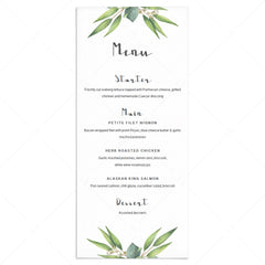 Baby shower menu card template by LittleSizzle