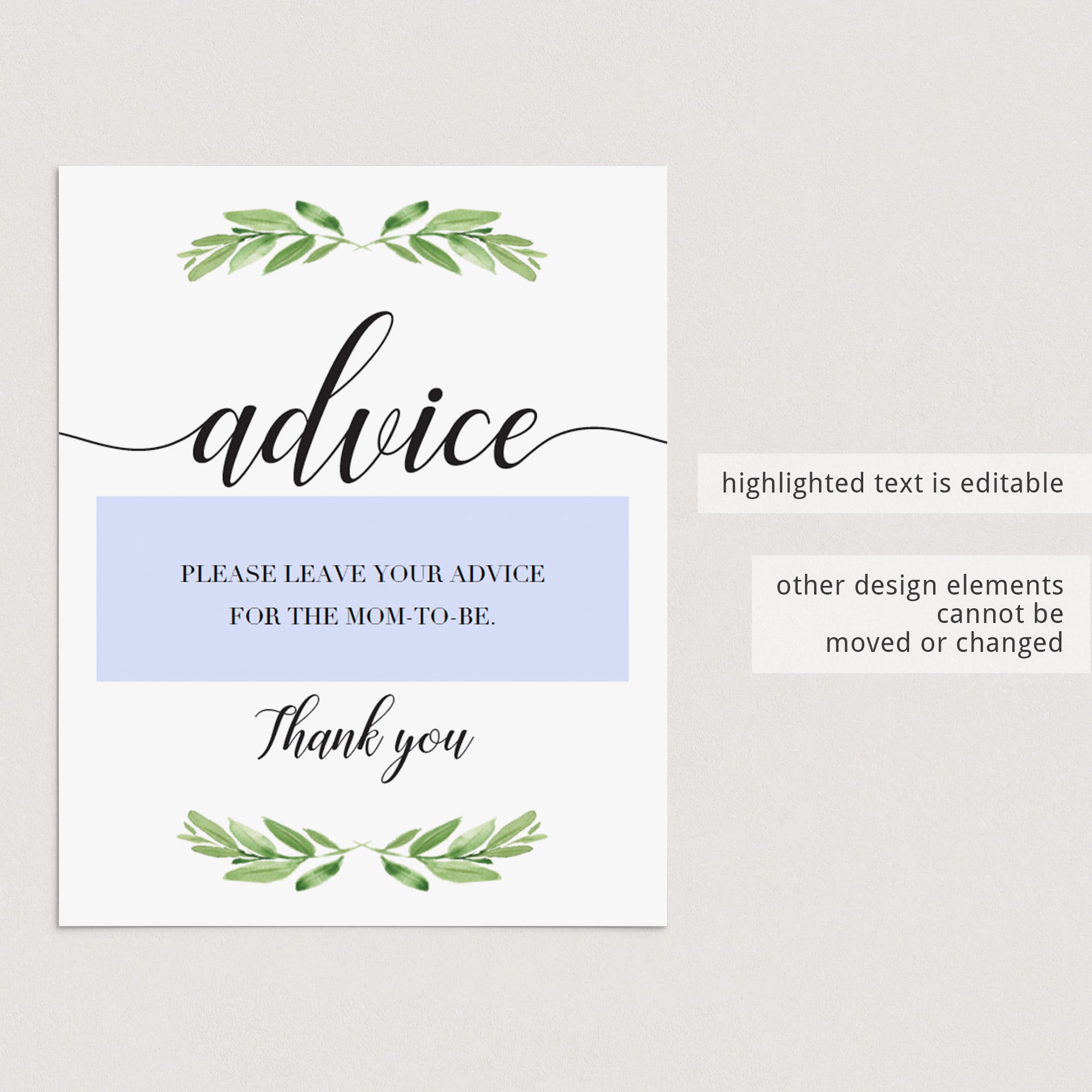 Greenery baby shower decorations printable by LittleSizzle