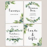 Eucalyptus Baby Shower Table Signs Printable by LittleSizzle