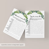 Printable baby shower word search games botanical by LittleSizzle