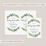 Baby Sprinkle Invite Template with Eucalyptus Leaves
