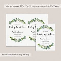 Watercolor green baby sprinkle invitation by LittleSizzle