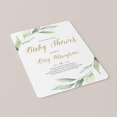 Gold and green baby shower invitations gender neutral by LittleSizzle