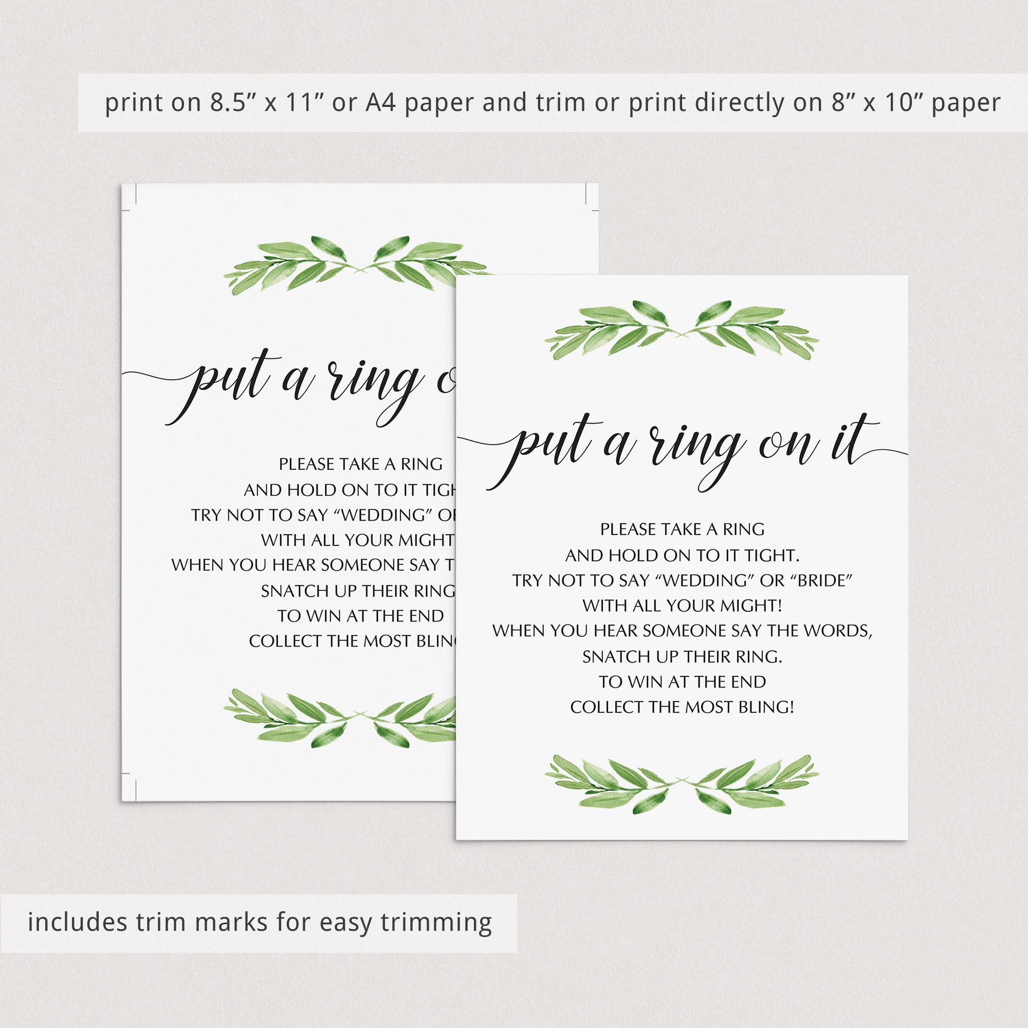 Put a Ring on It Bridal Shower Game Don't Say Bride or Wedding Game Pink  Floral Boho Chic Couples Shower Ready to Print No Editable 28-GW103 - Etsy  | Bridal shower games,